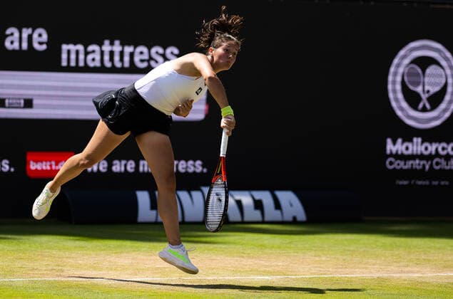 June 17, 2022, BERLIN, GERMANY: Daria Kasatkina of Russia in action during the quarter-final of the 2022 bett1Open WTA, Tennis Damen 500 tennis tournament against Maria Sakkari of Greece BERLIN GERMANY - ZUMAa181 20220617_zaa_a181_174 Copyright: xRobxPrangex