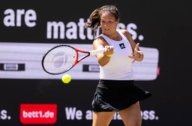 June 17, 2022, BERLIN, GERMANY: Daria Kasatkina of Russia in action during the quarter-final of the 2022 bett1Open WTA, Tennis Damen 500 tennis tournament against Maria Sakkari of Greece BERLIN GERMANY - ZUMAa181 20220617_zaa_a181_175 Copyright: xRobxPrangex