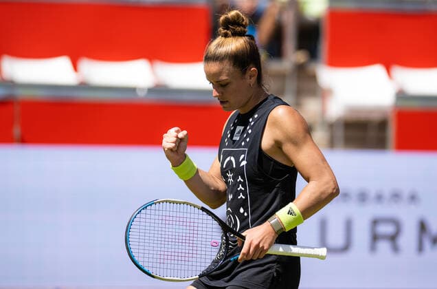 June 17, 2022, BERLIN, GERMANY: Maria Sakkari of Greece in action during the quarter-final of the 2022 bett1Open WTA, Tennis Damen 500 tennis tournament against Daria Kasatkina of Russia BERLIN GERMANY - ZUMAa181 20220617_zaa_a181_176 Copyright: xRobxPrangex