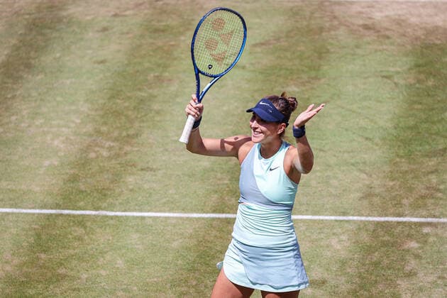 Belinda BENCIC SUI wins the semi-final against Maria SAKKARI GRE and becomes the first player to enter the final on Sunday, bett1open WTA 500, Berlin, LTTC Rot Weiß , 18 06 2022, Copyright: xClaudioxGärtnerx