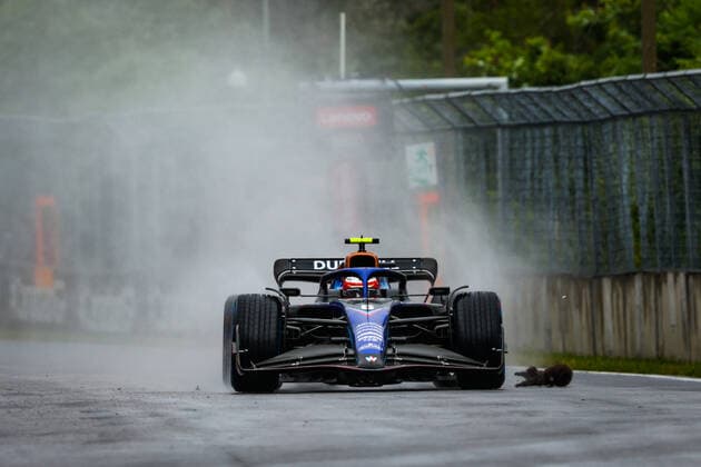 06 LATIFI Nicholas (can), Williams Racing FW44, action hitting a groundhog during the Formula 1 AWS Grand Prix du Canada 2022, 9th round of the 2022 FIA Formula One World Championship, WM, Weltmeisterschaft on the Circuit Gilles Villeneuve, from June 17 to 19, 2022 in Montreal, Canada - F1 - CANADIAN GRAND PRIX 2022 DPPI Panoramic  20220618_GOOD1529