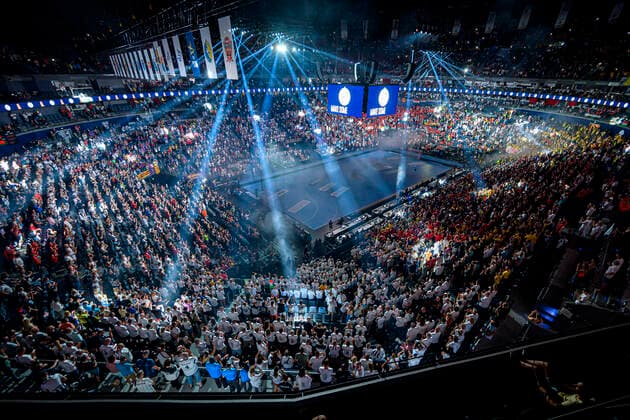 Cologne, Germany 18 June 2022 Handball EHF CL Final4 21 22 Semifinal THW Kiel vs Barca Overview Lanxess Arena Cologne Lanxess Arena North Rhine-Westphalia Germany