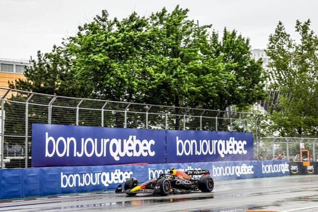 11 PEREZ Sergio (mex), Red Bull Racing RB18, action during the Formula 1 AWS Grand Prix du Canada 2022, 9th round of the 2022 FIA Formula One World Championship, WM, Weltmeisterschaft on the Circuit Gilles Villeneuve, from June 17 to 19, 2022 in Montreal, Canada - F1 - CANADIAN GRAND PRIX 2022 DPPI Panoramic  G00D1696