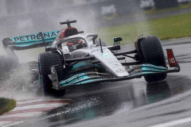 63 RUSSELL George (gbr), Mercedes AMG F1 Team W13, action during the Formula 1 AWS Grand Prix du Canada 2022, 9th round of the 2022 FIA Formula One World Championship, WM, Weltmeisterschaft on the Circuit Gilles Villeneuve, from June 17 to 19, 2022 in Montreal, Canada - F1 - CANADIAN GRAND PRIX 2022 DPPI Panoramic  20220618_F12022GP09CAN_JK22896