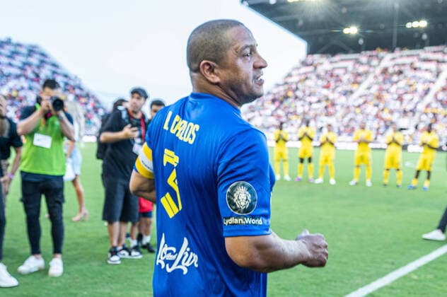 Brazilian player Roberto Carlos is seen during the game The Beautiful Game played at the DRV PNK stadium in Fort Lauderdale, Florida, USA, 18 June 2022. The Beautiful Game !ACHTUNG: NUR REDAKTIONELLE NUTZUNG!  Copyright: xGiorgioxVierax AME7477 20220619-3247324fc4c91e9b9510659cf9c2ba116862658a