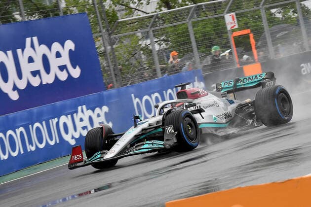 FORMULA 1 AWS GRAND PRIX DU CANADA 2022 18 06 2022, Circuit Gilles Villeneuve, Montreal, FORMULA 1 AWS GRAND PRIX DU CANADA 2022 , in picture George Russell GBR , Mercedes AMG Petronas Formula One Team nordphotoxGmbHx xBratic nph00250
