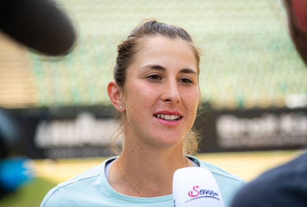 June 18, 2022, BERLIN, GERMANY: Belinda Bencic of Switzerland talks to the media after the semi-final of the 2022 bett1Open WTA, Tennis Damen 500 tennis tournament BERLIN GERMANY - ZUMAa181 20220618_zaa_a181_039 Copyright: xRobxPrangex
