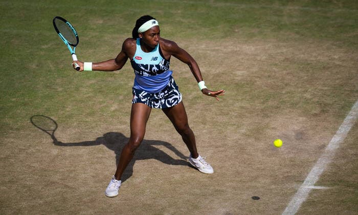 June 18, 2022, BERLIN, GERMANY: Coco Gauff of the United States in action during the semi-final of the 2022 bett1Open WTA, Tennis Damen 500 tennis tournament against Ons Jabeur of Tunisia BERLIN GERMANY - ZUMAa181 20220618_zaa_a181_051 Copyright: xRobxPrangex
