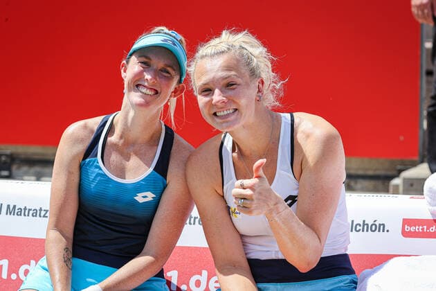 Doubles winners 2022 Storm SANDERS AUS and Katerina SINIAKOVA CZE, bett1open WTA 500, Berlin, LTTC Rot Weiß , 19 06 2022, Copyright: xClaudioxGärtnerx