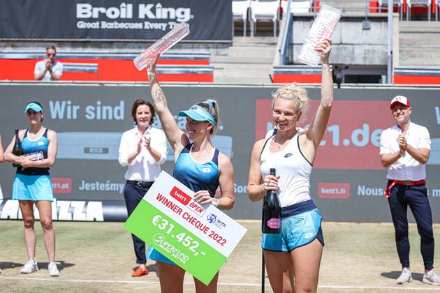Doubles winners 2022 Storm SANDERS AUS and Katerina SINIAKOVA CZE, bett1open WTA 500, Berlin, LTTC Rot Weiß , 19 06 2022, Copyright: xClaudioxGärtnerx