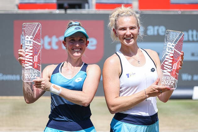 Doubles winners 2022 Storm SANDERS AUS and Katerina SINIAKOVA CZE, bett1open WTA 500, Berlin, LTTC Rot Weiß , 19 06 2022, Copyright: xClaudioxGärtnerx