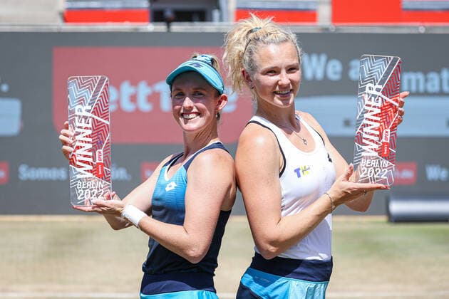Doubles winners 2022 Storm SANDERS AUS and Katerina SINIAKOVA CZE, bett1open WTA 500, Berlin, LTTC Rot Weiß , 19 06 2022, Copyright: xClaudioxGärtnerx