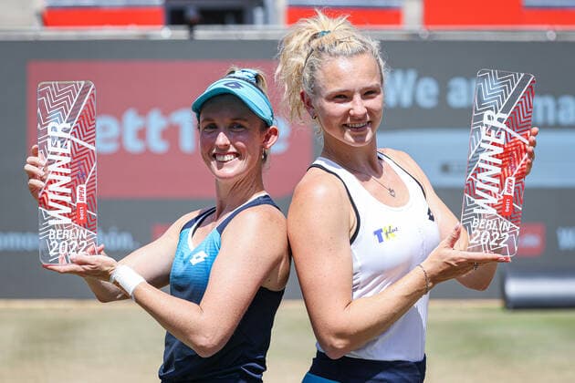 Doubles winners 2022 Storm SANDERS AUS and Katerina SINIAKOVA CZE, bett1open WTA 500, Berlin, LTTC Rot Weiß , 19 06 2022, Copyright: xClaudioxGärtnerx