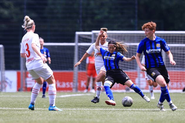Promotion match 2 women Bundesliga 2021 2022, 1 FC Köln II 1 FC Saarbrücken Akane Yatsugi FCS, 28 Köln RheinEnergieSportpark, artificial turf North Rhine Westphalia Germany