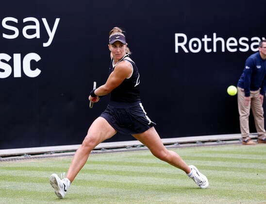 Tennis - 2022 WTA, Tennis Damen Rothesay Birmingham Classic Championships - Edgbaston Priory Club - Sunday 19th June 2022 Beatriz Haddad Maia (BRZ) during her semi final win in three sets against number two seed Simona Halep (ROU), at 2022 Rothesay Birmingham Classic Championships. 