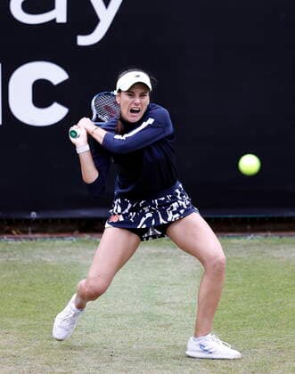 Tennis - 2022 WTA, Tennis Damen Rothesay Birmingham Classic Championships - Edgbaston Priory Club - Sunday 19th June 2022 Number six seed Sorana Cirstea (ROU)during her semi final defeat in three sets against Number eight seed Shuai Zhang (CHN), at 2022 Rothesay Birmingham Classic Championships. 