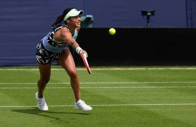 Mandatory Credit: Photo by Dave Shopland Shutterstock (12991864ak) Great Britain s Heather Watson during Final Qualifying Match Rothesay International Eastbourne, Tennis, Devonshire Park, Eastbourne, UK - 19 Jun 2022 Rothesay International Eastbourne, Tennis, Devonshire Park, Eastbourne, UK - 19 Jun 2022  Copyright: xDavexShopland Shutterstockx 12991864ak
