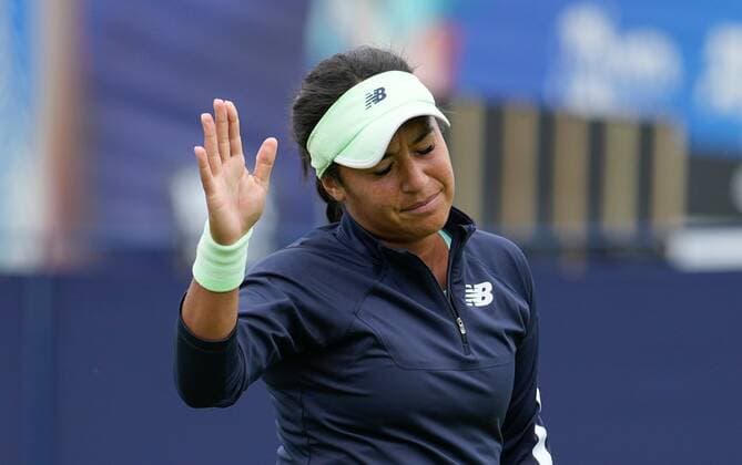Mandatory Credit: Photo by Dave Shopland Shutterstock (12991864af) Great Britain s Heather Watson dejection during her Final Qualifying Match Rothesay International Eastbourne, Tennis, Devonshire Park, Eastbourne, UK - 19 Jun 2022 Rothesay International Eastbourne, Tennis, Devonshire Park, Eastbourne, UK - 19 Jun 2022  Copyright: xDavexShopland Shutterstockx 12991864af