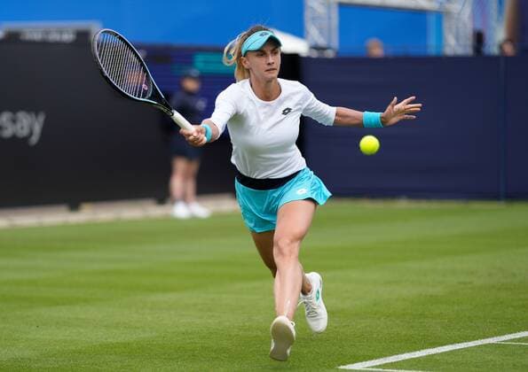 Mandatory Credit: Photo by Dave Shopland Shutterstock (12991864aq) Lesia Tsurenko from Ukraine during her Final Qualifying Match Rothesay International Eastbourne, Tennis, Devonshire Park, Eastbourne, UK - 19 Jun 2022 Rothesay International Eastbourne, Tennis, Devonshire Park, Eastbourne, UK - 19 Jun 2022  Copyright: xDavexShopland Shutterstockx 12991864aq