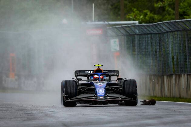 6 Nicholas Latifi CAN, Williams Racing hits a groundhog, F1 Grand Prix of Canada at Circuit Gilles Villeneuve on June 18, 2022 in Montreal, Canada Photo by HOCH ZWEI Montreal Canada
