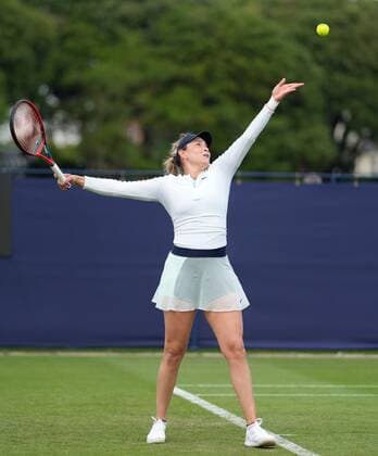 Mandatory Credit: Photo by Dave Shopland Shutterstock (12991864bw) Donna Vekic from Croatia during her final qualifying match Rothesay International Eastbourne, Tennis, Devonshire Park, Eastbourne, UK - 19 Jun 2022 Rothesay International Eastbourne, Tennis, Devonshire Park, Eastbourne, UK - 19 Jun 2022  Copyright: xDavexShopland Shutterstockx 12991864bw