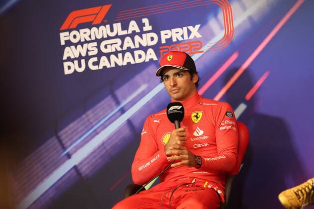 SAINZ Carlos (spa), Scuderia Ferrari F1-75, portrait press conference, PK, Pressekonferenz during the Formula 1 AWS Grand Prix du Canada 2022, 9th round of the 2022 FIA Formula One World Championship, WM, Weltmeisterschaft on the Circuit Gilles Villeneuve, from June 17 to 19, 2022 in Montreal, Canada - F1 - CANADIAN GRAND PRIX 2022 - RACE DPPI Panoramic  G00D4929