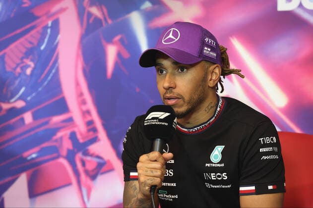 HAMILTON Lewis (gbr), Mercedes AMG F1 Team W13, portrait press conference, PK, Pressekonferenz during the Formula 1 AWS Grand Prix du Canada 2022, 9th round of the 2022 FIA Formula One World Championship, WM, Weltmeisterschaft on the Circuit Gilles Villeneuve, from June 17 to 19, 2022 in Montreal, Canada - F1 - CANADIAN GRAND PRIX 2022 - RACE DPPI Panoramic  G00D4978