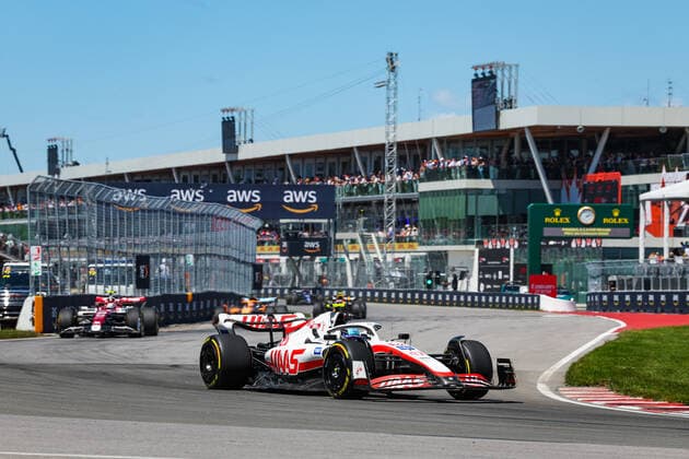 47 SCHUMACHER Mick (ger), Haas F1 Team VF-22 Ferrari, action during the Formula 1 AWS Grand Prix du Canada 2022, 9th round of the 2022 FIA Formula One World Championship, WM, Weltmeisterschaft on the Circuit Gilles Villeneuve, from June 17 to 19, 2022 in Montreal, Canada - F1 - CANADIAN GRAND PRIX 2022 - RACE DPPI Panoramic  20220619_G00D4324
