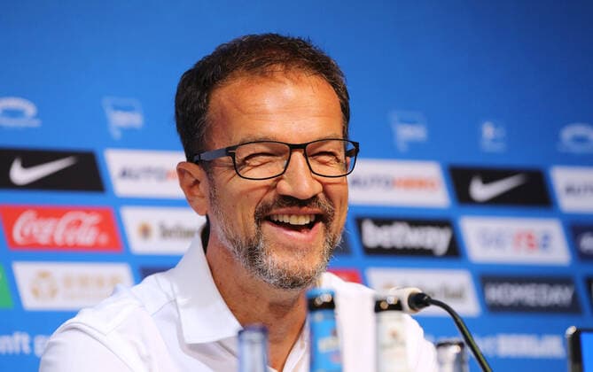 manager sport director Fredi Bobic laughing action upper body upper body PK press conference on coach appointment sport soccer soccer DFL Bundesliga men season 2022 2023 20 06 2022 Hertha BSC Berlin