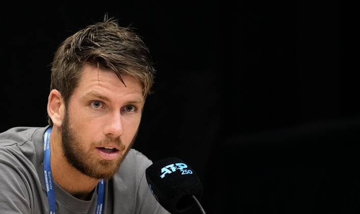 Mandatory Credit: Photo by Dave Shopland Shutterstock (12992812bq) Great Britain s Cameron Norrie practice session Rothesay International Eastbourne, Tennis, Devonshire Park, Eastbourne, UK - 20 Jun 2022 Rothesay International Eastbourne, Tennis, Devonshire Park, Eastbourne, UK - 20 Jun 2022  Copyright: xDavexShopland Shutterstockx 12992812bq