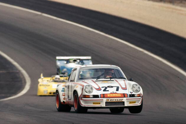 ein Porsche 911 RSR ON Porsche Kremer Racing mit dem Fahrerteam John Fitzpatrick und Paul Keller im 1000 Km-Rennen on Dijon 1973 *** a Porsche 911 RSR ON Porsche Kremer Racing with the driver team John Fitzpatrick and Paul Keller in the 1000 km race on Dijon 1973