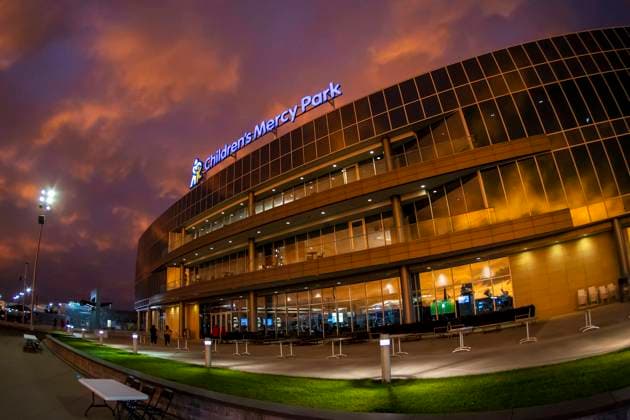 KANSAS CITY, KS - JUNE 11: Exterior view of Children™s Mercy Park during the match between the KC Current and Gotham FC on Saturday, June 11, 2022 in Kansas City, KS. (Photo by Nick Tre. Smith Icon Sportswire) SOCCER: JUN 11 NWSL - NJ NY Gotham FC at Kansas City Current Icon2206110023