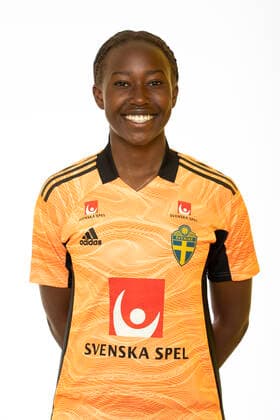 220621 Angel Mukasa poses for a portrait during a photo shoot with the Swedish U23 womens national football team on June 21, 2022 in Helsingborg,  Copyright: MATHILDAxAHLBERG BB220621BB115
