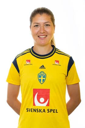 220621 Loreta Kullashi poses for a portrait during a photo shoot with the Swedish U23 womens national football team on June 21, 2022 in Helsingborg,  Copyright: MATHILDAxAHLBERG BB220621BB118
