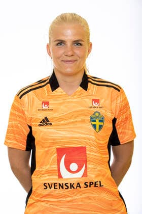 220621 Emma Holmgren poses for a portrait during a photo shoot with the Swedish U23 womens national football team on June 21, 2022 in Helsingborg,  Copyright: MATHILDAxAHLBERG BB220621BB119