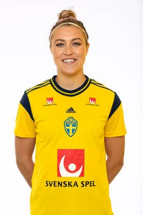 220621 Freja Olofsson poses for a portrait during a photo shoot with the Swedish U23 womens national football team on June 21, 2022 in Helsingborg,  Copyright: MATHILDAxAHLBERG BB220621BB125