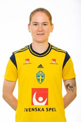 220621 Linn Vickius poses for a portrait during a photo shoot with the Swedish U23 womens national football team on 21 June 2022 in Helsingborg,  Copyright: MATHILDAxAHLBERG BB220621BB131