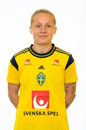 220621 Emilia Larsson poses for a portrait during a photo shoot with the Swedish U23 womens national football team on June 21, 2022 in Helsingborg,  Copyright: MATHILDAxAHLBERG BB220621BB132