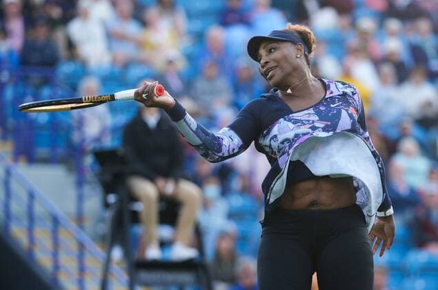 Mandatory Credit: Photo by Dave Shopland Shutterstock (12992813fr) USA s Serena Williams during doubles match Rothesay International Eastbourne, Tennis, Devonshire Park, Eastbourne, UK - 21 Jun 2022 Rothesay International Eastbourne, Tennis, Devonshire Park, Eastbourne, UK - 21 Jun 2022  Copyright: xDavexShopland Shutterstockx 12992813fr