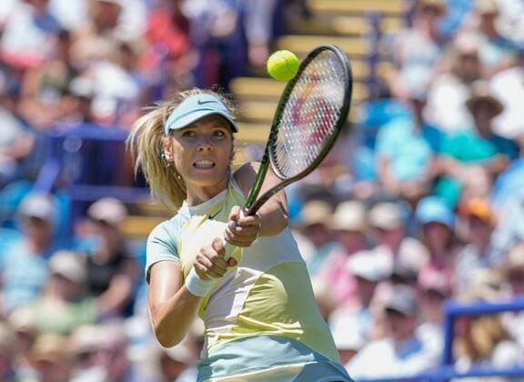 Mandatory Credit: Photo by Dave Shopland Shutterstock (12992814ad) Great Britain s Katie Boulter action Rothesay International Eastbourne, Tennis, Devonshire Park, Eastbourne, UK - 22 Jun 2022 Rothesay International Eastbourne, Tennis, Devonshire Park, Eastbourne, UK - 22 Jun 2022  Copyright: xDavexShopland Shutterstockx 12992814ad