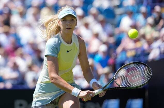 Mandatory Credit: Photo by Dave Shopland Shutterstock (12992814r) Great Britain s Katie Boulter Rothesay International Eastbourne, Tennis, Devonshire Park, Eastbourne, UK - 22 Jun 2022 Rothesay International Eastbourne, Tennis, Devonshire Park, Eastbourne, UK - 22 Jun 2022  Copyright: xDavexShopland Shutterstockx 12992814r