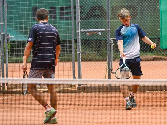 22 06 2022, xpsx, Tennis ITF Tournament at TC Bruchköbel, v l Miguel Avendano Cadena ESP , Matthew William Donald CZE Bruchköbel Hessen Germany DEU