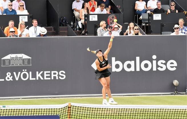 22 06 2022 Bad Homburg vor der Höhe, Kurpark, Tennis WTA 250 Bad Homburg Open Round of 16 Lucia Bronzetti vs Angelique Kerber picture shows Angelique Kerber emspor, DFL regulations prohibit any use of photographs as image sequences and or quasi video