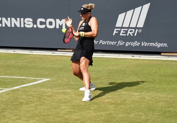 22 06 2022 Bad Homburg vor der Höhe, Kurpark, Tennis WTA 250 Bad Homburg Open Round of 16 Lucia Bronzetti vs Angelique Kerber picture shows Angelique Kerber emspor, DFL regulations prohibit any use of photographs as image sequences and or quasi video
