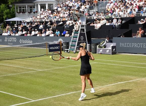 22 06 2022 Bad Homburg vor der Höhe, Kurpark, Tennis WTA 250 Bad Homburg Open Round of 16 Lucia Bronzetti vs Angelique Kerber picture shows Angelique Kerber emspor, DFL regulations prohibit any use of photographs as image sequences and or quasi video