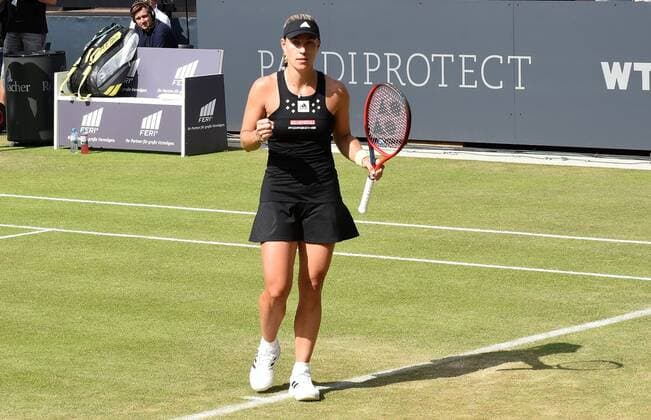 22 06 2022 Bad Homburg vor der Höhe, Kurpark, Tennis WTA 250 Bad Homburg Open Round of 16 Lucia Bronzetti vs Angelique Kerber picture shows Angelique Kerber emspor, DFL regulations prohibit any use of photographs as image sequences and or quasi video