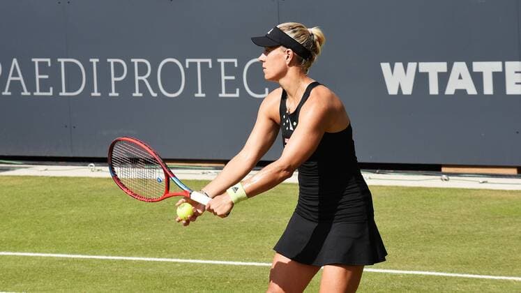 22 06 2022 Bad Homburg vor der Höhe, Kurpark, Tennis WTA 250 Bad Homburg Open Round of 16 Lucia Bronzetti vs Angelique Kerber picture shows Angelique Kerber emspor, DFL regulations prohibit any use of photographs as image sequences and or quasi video