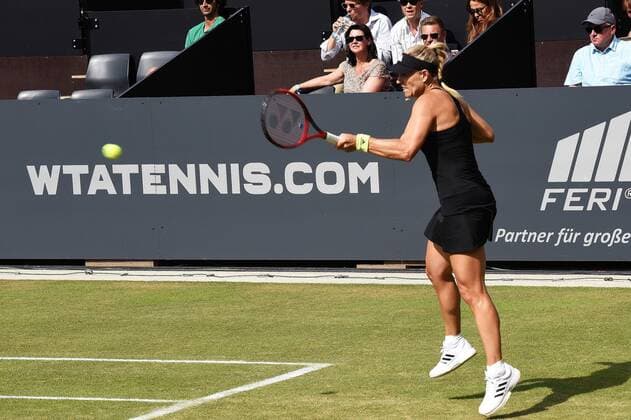 22 06 2022 Bad Homburg vor der Höhe, Kurpark, Tennis WTA 250 Bad Homburg Open Round of 16 Lucia Bronzetti vs Angelique Kerber picture shows Angelique Kerber emspor, DFL regulations prohibit any use of photographs as image sequences and or quasi video