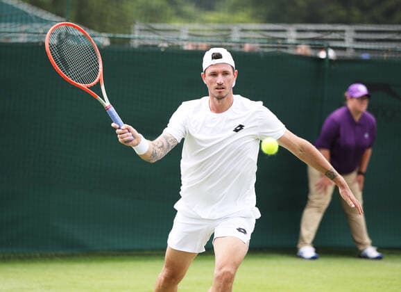 TENNIS - Wimbledon 2022 LONDON,ENGLAND,23.JUN.22 - TENNIS - ATP, Tennis Herren World Tour, Wimbledon, Grand Slam, qualification. Image shows Dennis Novak (AUT).  GEPAxpictures xAlanxGrieves