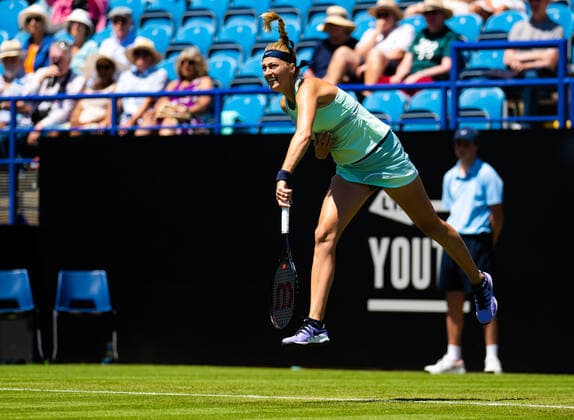 June 22, 2022, Eastbourne, GREAT BRITAIN: Petra Kvitova of the Czech Republic in action during the third round of the 2022 Rothesay International WTA, Tennis Damen 500 tennis tournament against Katie Boulter of Great Britain Eastbourne GREAT BRITAIN - ZUMAa181 20220622_zaa_a181_021 Copyright: xRobxPrangex